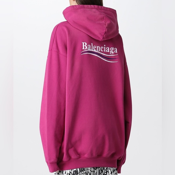 BALENCIAGA Oversized Sweatshirt Unisex XS Fuscia - Picture 3 of 16
